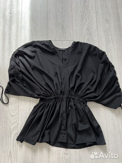Блуза сатиновая с завязками