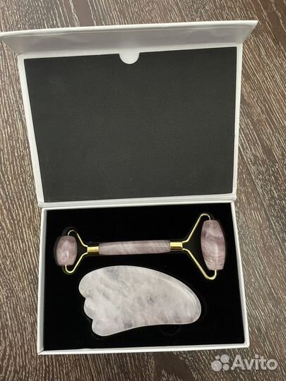 Роликовый массажёр и скребок Гуаша для лица