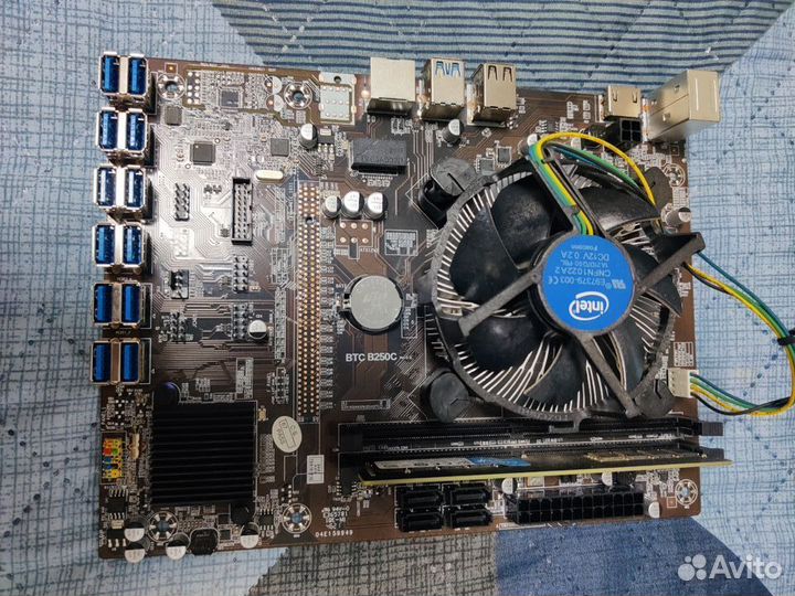 BTC B250C на 12 карт+ процессор+ озу+ кулер