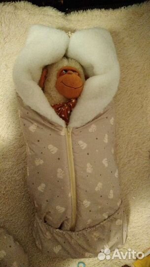 Меховой конверт и муфта для коляски