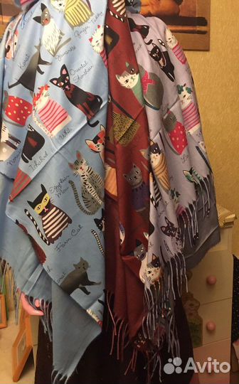 Теплый мягкий двухсторонний платок