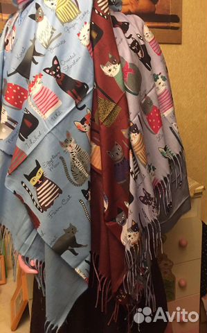 Теплый мягкий двухсторонний платок