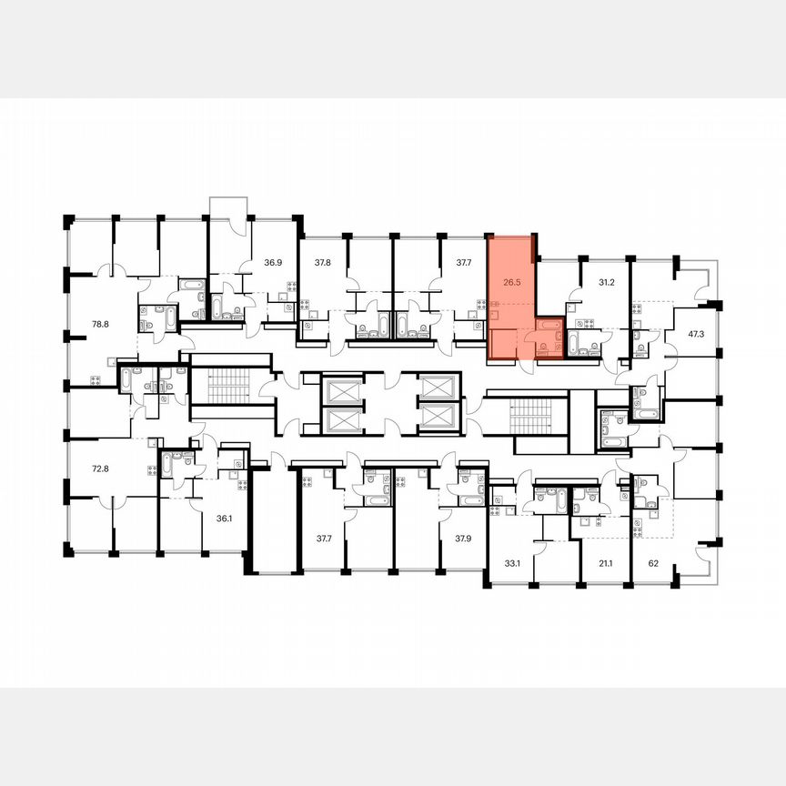 Квартира-студия, 26,5 м², 7/32 эт.