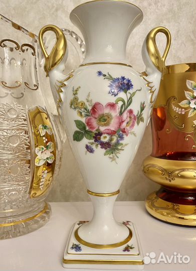 Ваза для д/цветов с лебедями Kaiser Германия