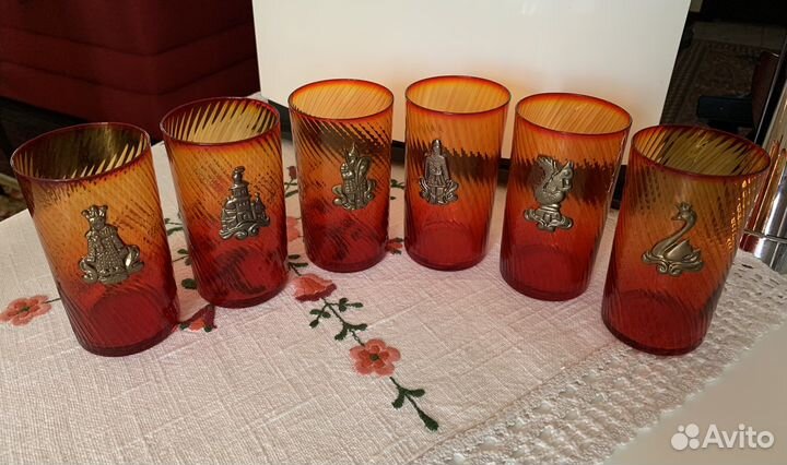 Стаканы «Сказки Пушкина» Винтаж СССР