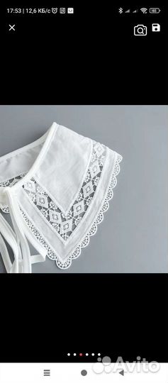 Воротник из льна на завязках