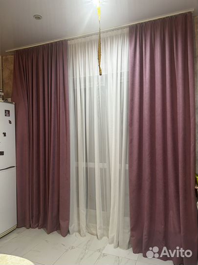 Шторы и тюль 2 комплекта 2,95 высота