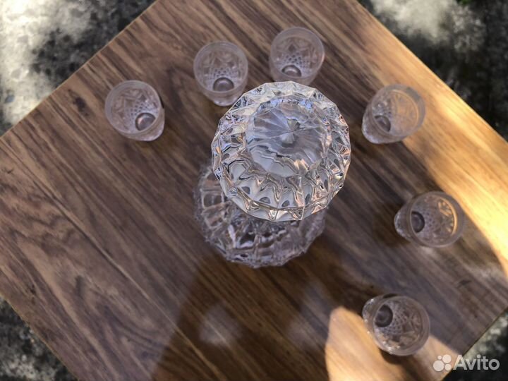 Хрустальный графин с рюмками bohemia чехия