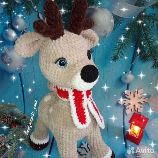 Олень вязаная игрушка