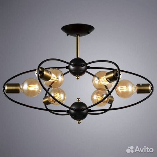 Люстра на штанге Arte Lamp Glasgow A1963PL-6BK