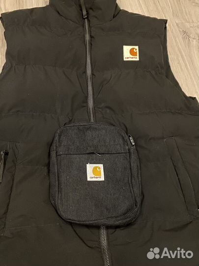 Сумка через плечо черная carhartt