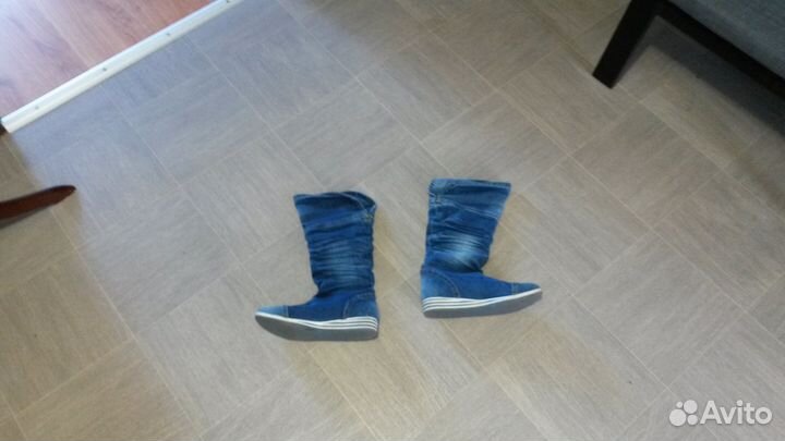 Джинсовые сапожки