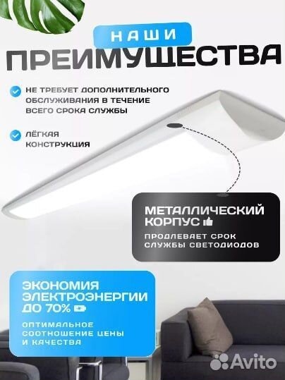 Светильник светодиодный потолочный настенный led