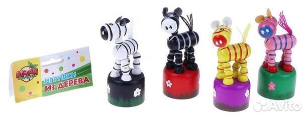 Игрушка дергунчик - марионетка Зебра