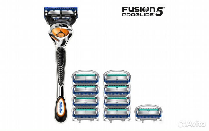 Оригинал gillette fusion5 proglide + 10 кассет