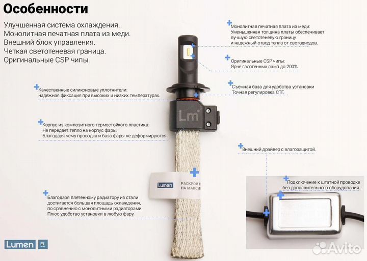 H11 светодиодные лампы Люмен Флекс