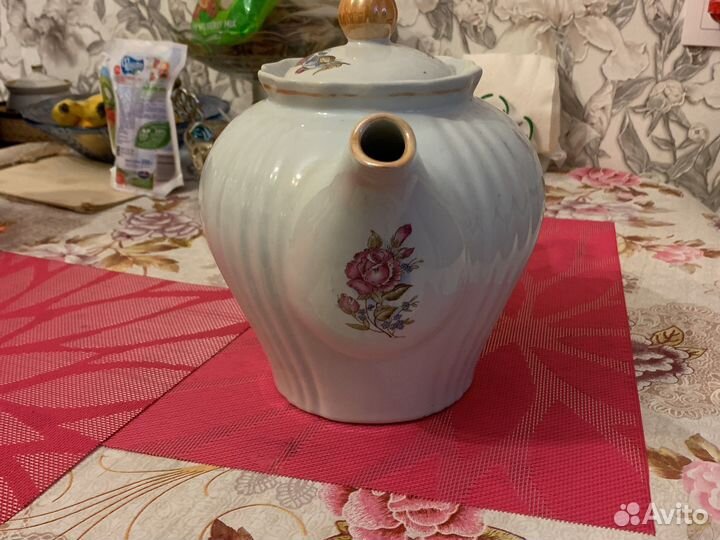 Чайник винтаж большой заварочный фарфоровый СССР
