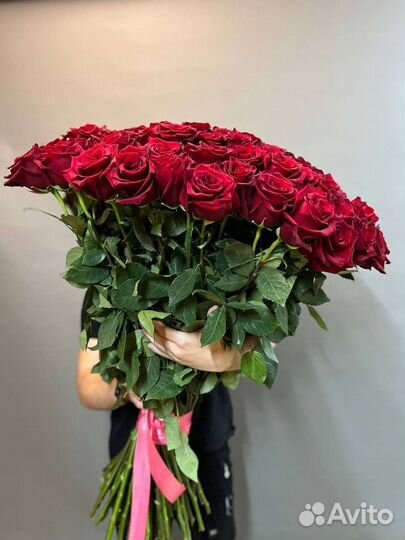 Роза крупная любой цвет и длина 60см, 70см, 80см