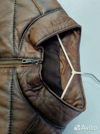 Куртка кожаная мужская утепленая / мужская кожанка