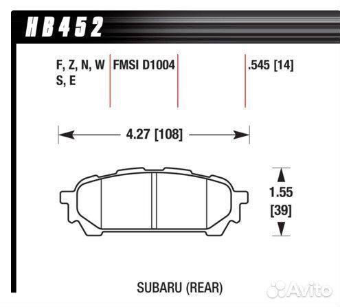 Тормозные колодки зад Subaru Forester