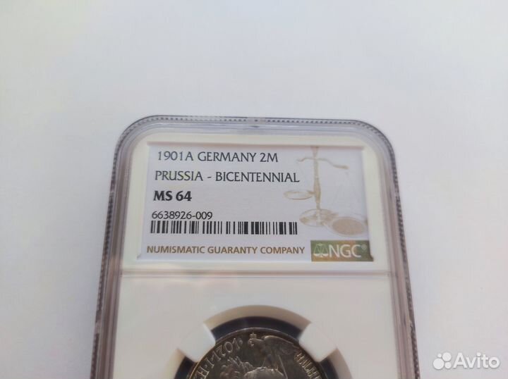 2 Марки 1901 А Пруссия NGC MS 64