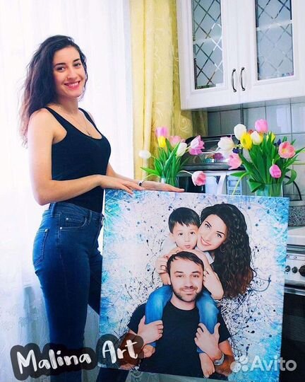 Портрет на холсте по фото на заказ