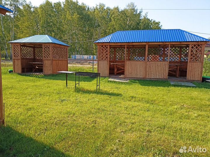 Аренда беседки с мангалом пляж озеро рыбалка