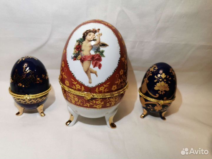 Яйца пасхальные оникс, роспись по дереву, стекло