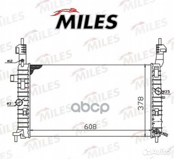 Acrm123 Радиатор opel meriva 1.4-1.8 (мех. Сборка)