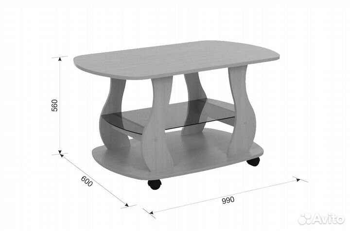 Стол журнальный Барон 2 (дуб млечный)