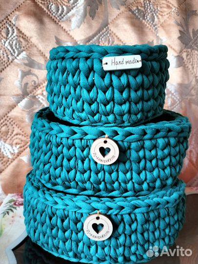 Корзины интерьерные из мягкой нити