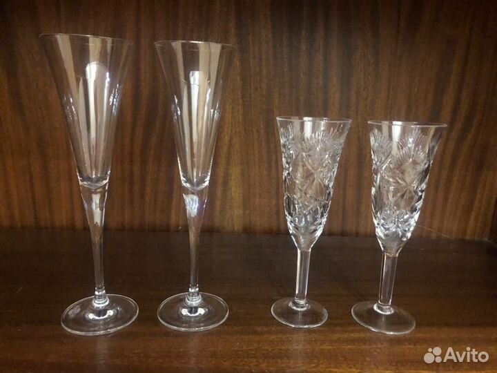 Бокалы хрустальные фужеры пара