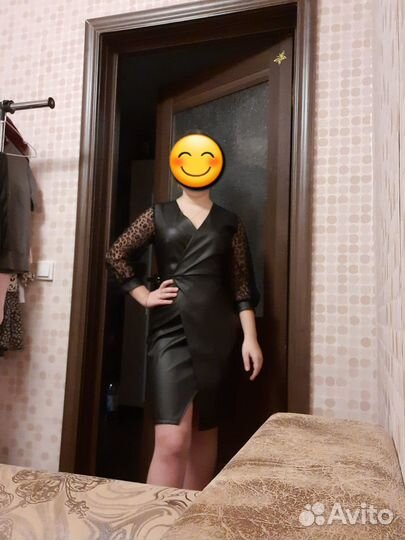 Кожаное платье новое