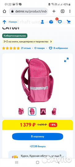 Рюкзак школьный erhaft