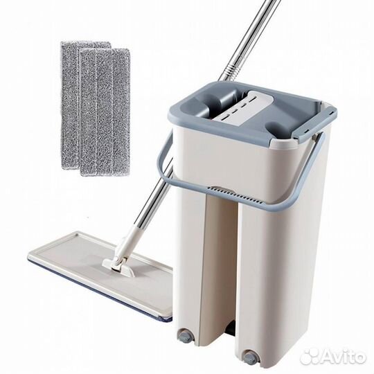 Швабра с отжимом в комплекте с ведром