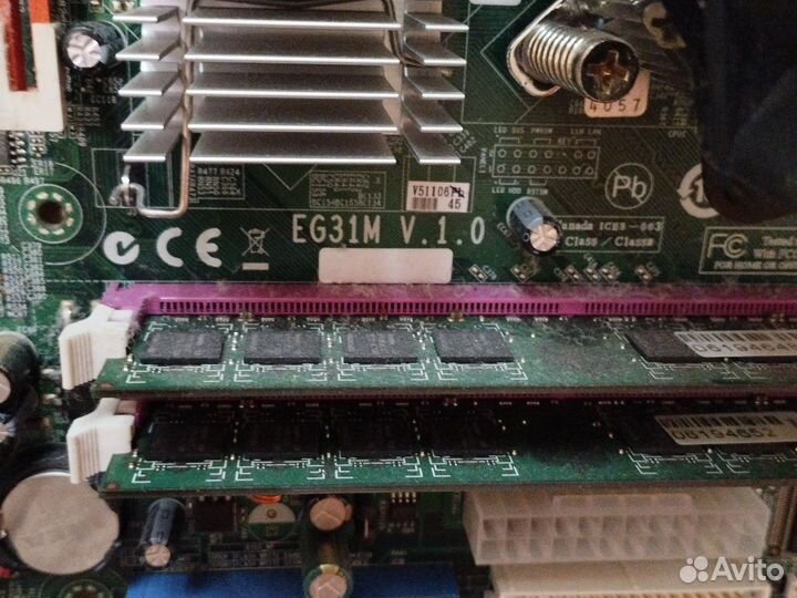 Комплект мать+проц+память+ двдрв+бп