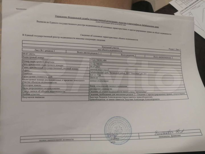 Участок 5 сот. (СНТ, ДНП)