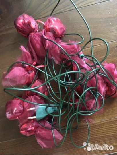 Итальянская новогодняя парчовая гирлянда