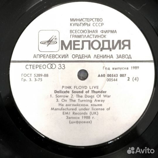 Pink Floyd - Delicate Sound Of Thunder,2LP,Мелодия