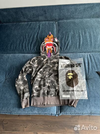 Bape Shark Dooble Hoodie Camo Tiger (Size L)