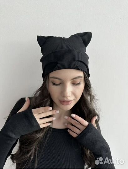 Шапка женская с ушками
