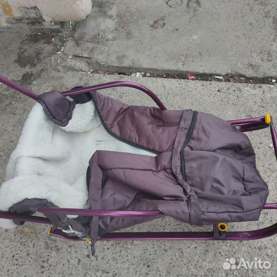 Санки на колесах+ конверт зимний