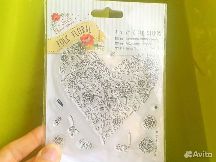 Штамп Сердце силикон для печати открытка