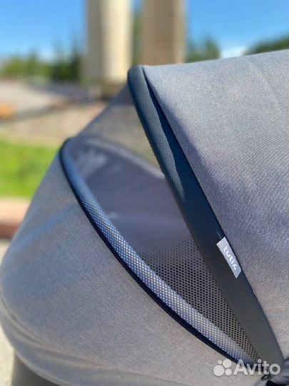 Коляска Tutis Nanni 2в1серый /т.серый кожа/чер.рам