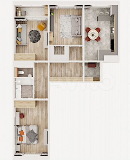3-к. квартира, 80,7 м², 4/12 эт.