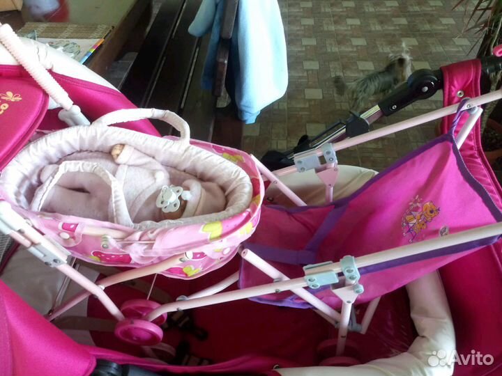 Детская коляска с корзиной в отличном состоянии дл