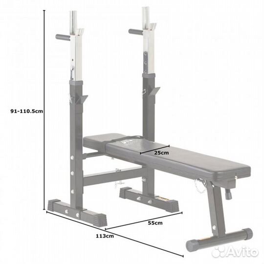 Скамья со стойками под штангу DFC dbch2B