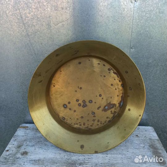 Старинный латунный тазик для варенья