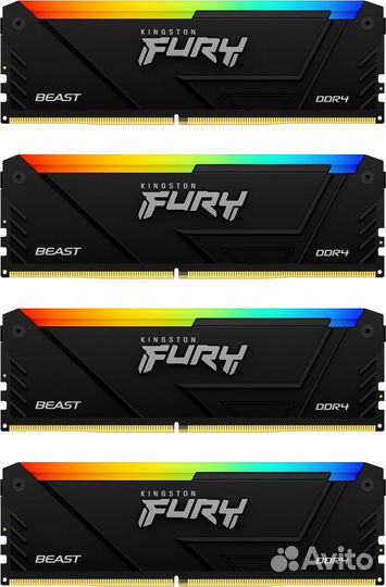 128Gb DDR4 3600MHz Kingston Fury Beast Black RGB