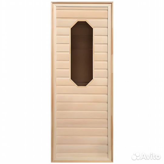 Дверь для Бани липа восьмиугол. стекло (коробка Ли